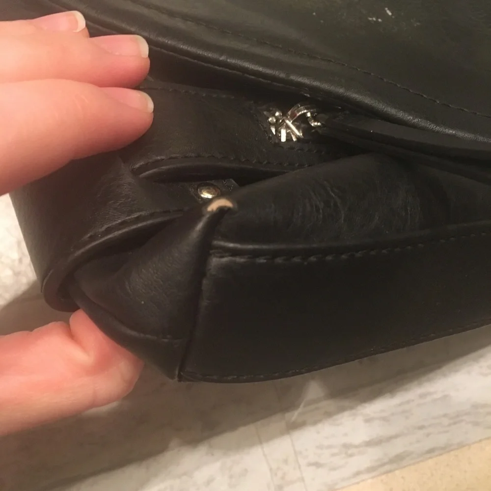 NICOLE MILLER Laura Crossbody Purse Black Faux Bag